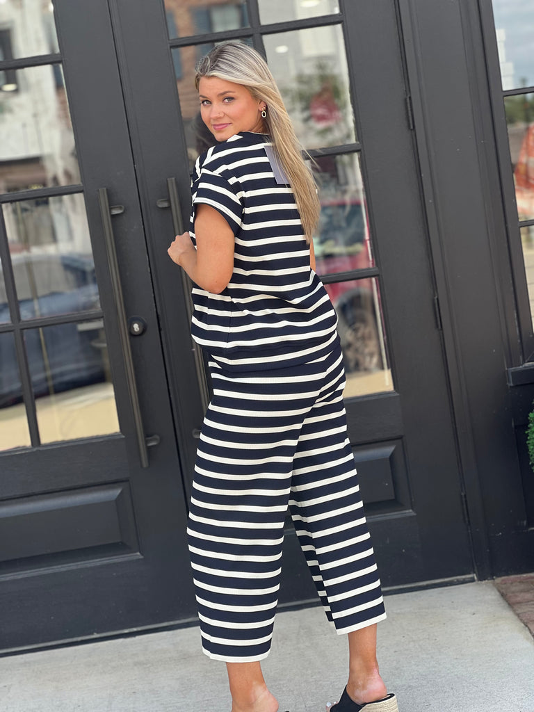 Striped in Navy Top