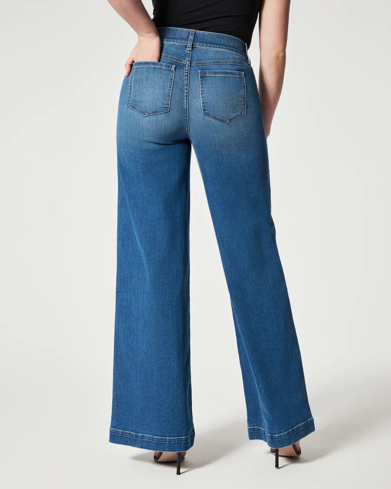 Seamed Front Wide Leg Jeans- Spanx