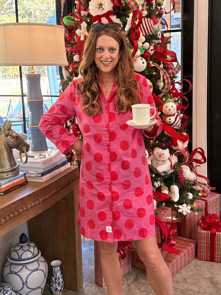 Caryn Lawn- Polka Dot Dream Sleep Shirt