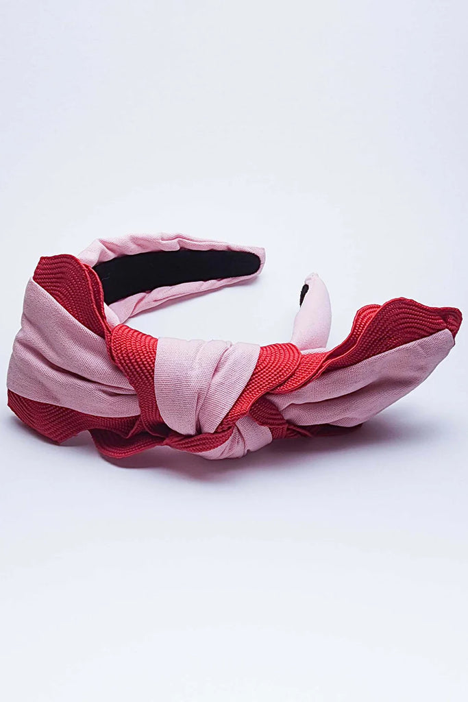 Ricrac Bow Headband- Light Pink