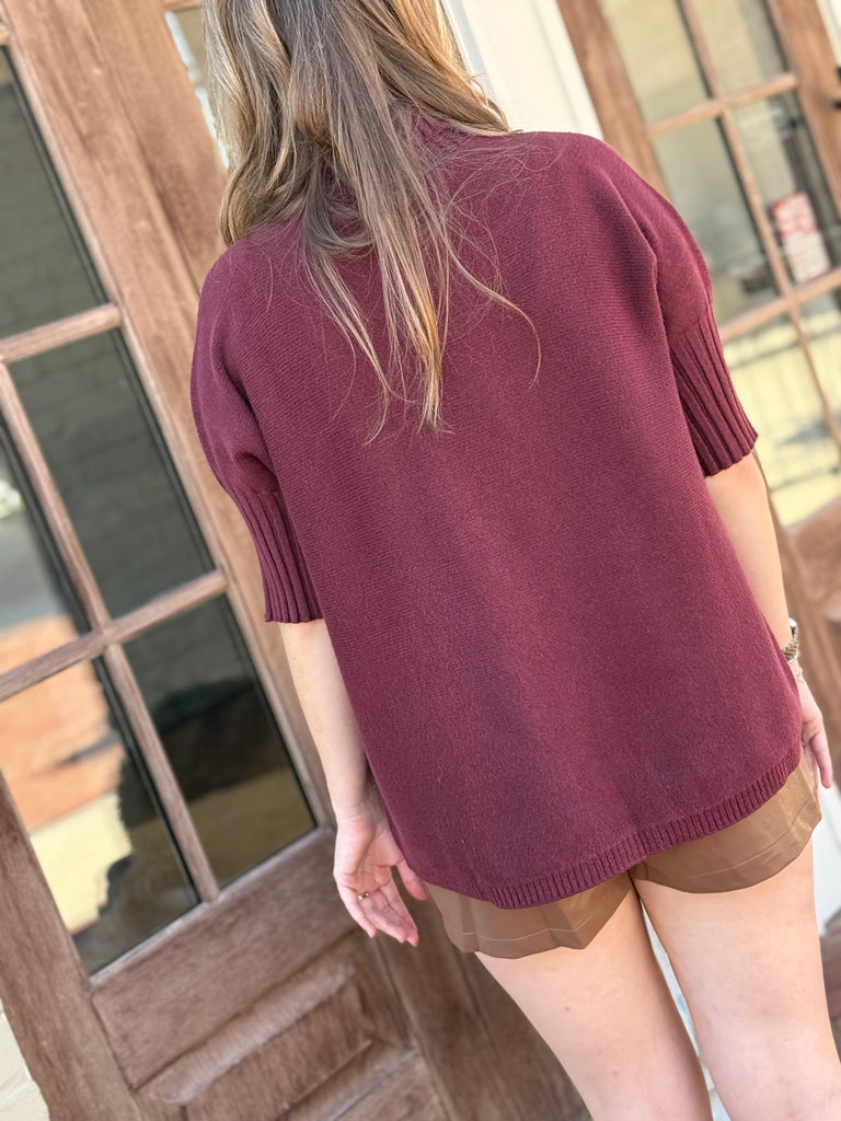 No Hesitation Sweater- Wine