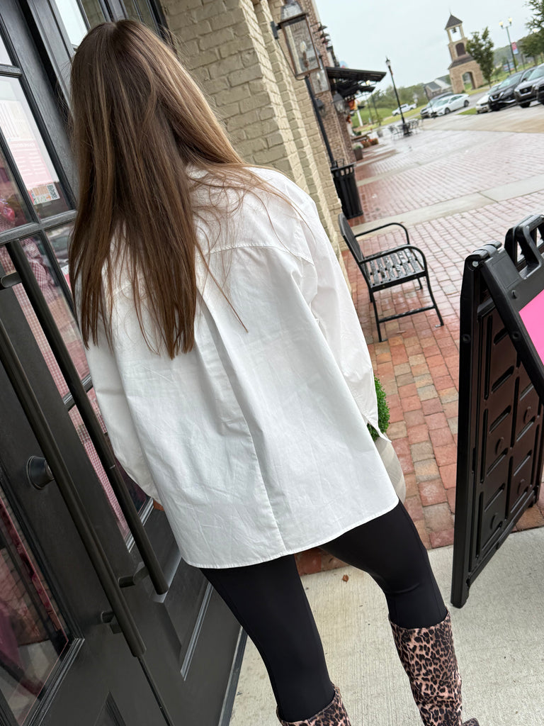 Not Your Average White Button Up Blouse