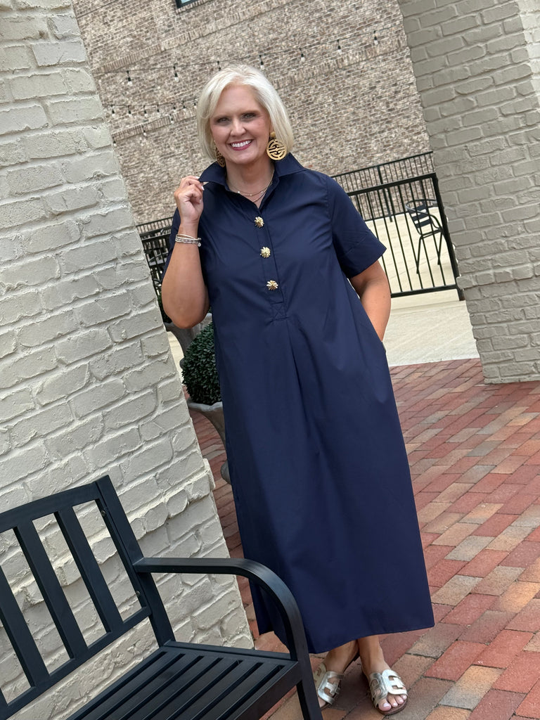 Classy in Navy Dress