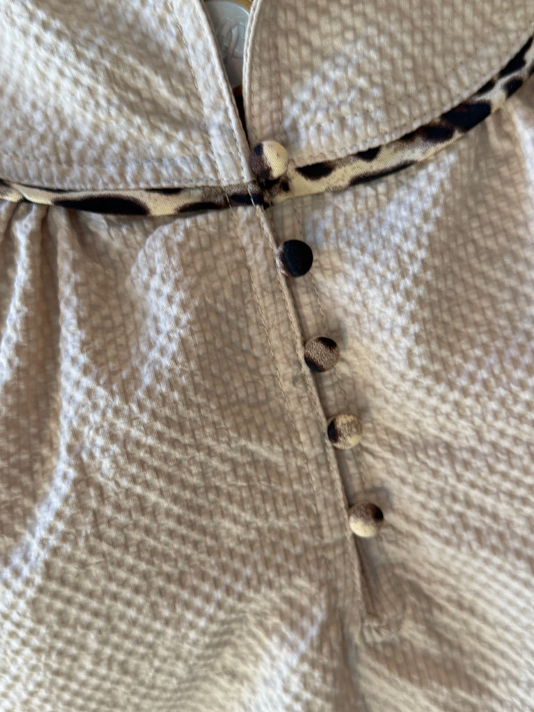 Trimmed in Leopard Blouse