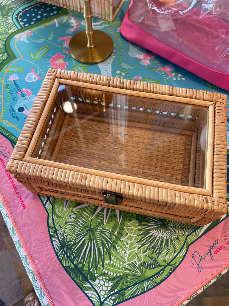 Woven Rattan Mahjong Tile Holder Box