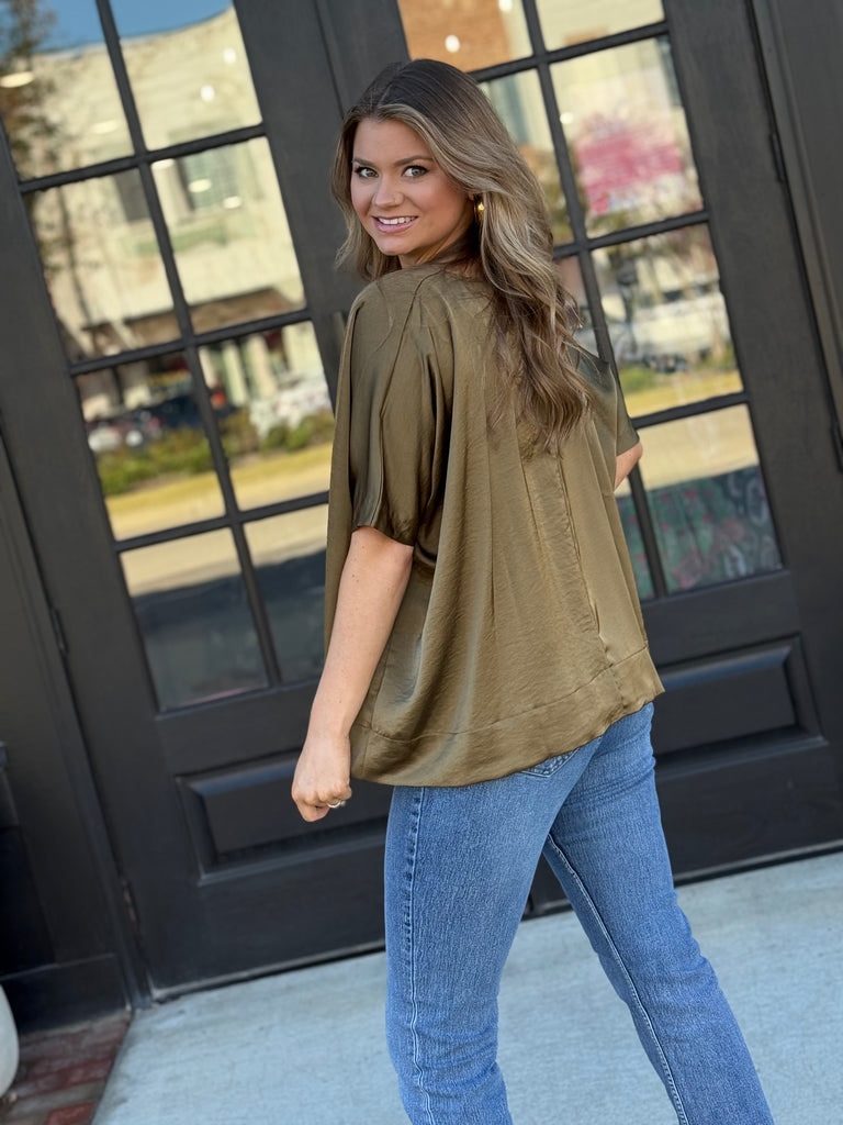 Go with the Flow Blouse- Olive