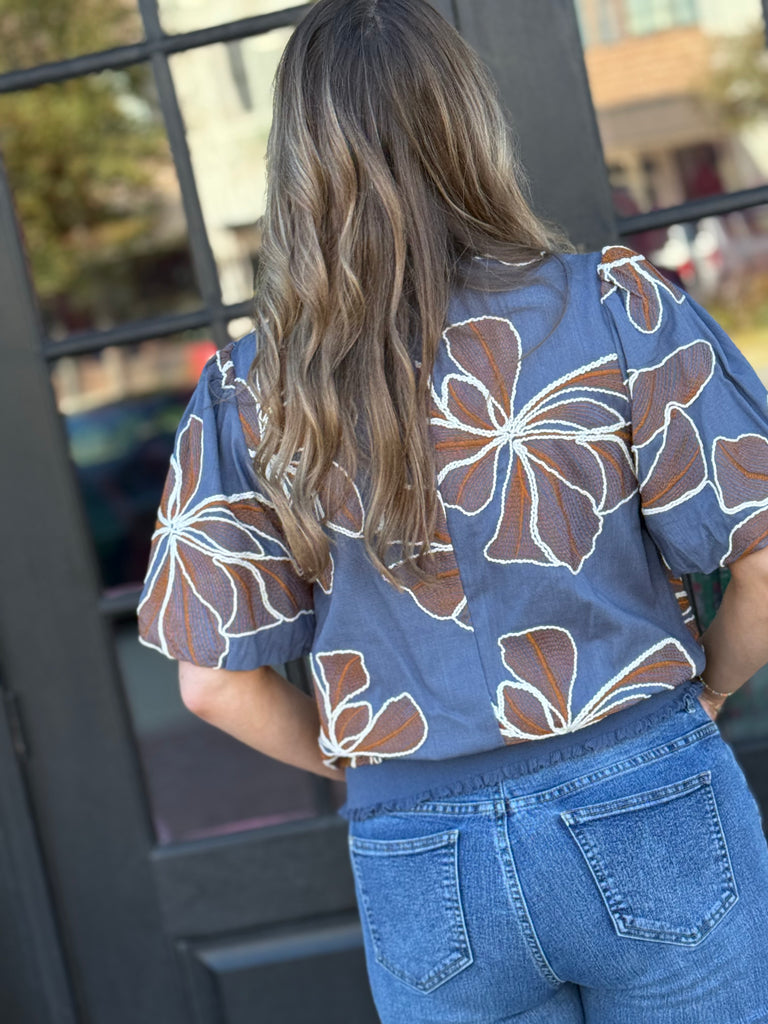Bubbled in Florals Blouse