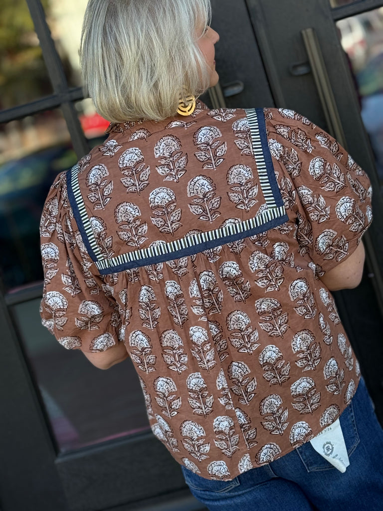 Mocha Florals Blouse