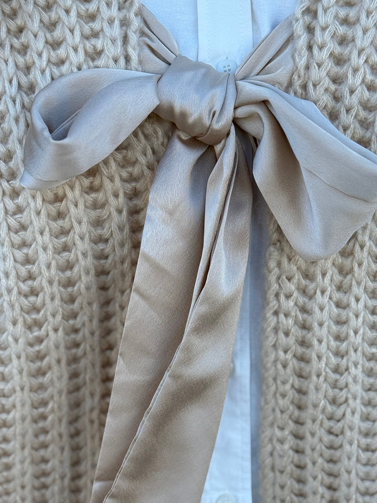 Knitted Bow Front Cardigan