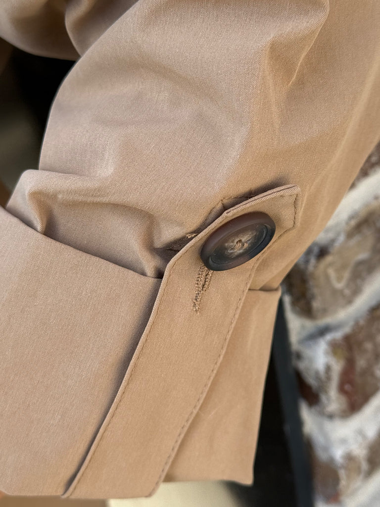 Lapel Collar Trench Coat- Khaki