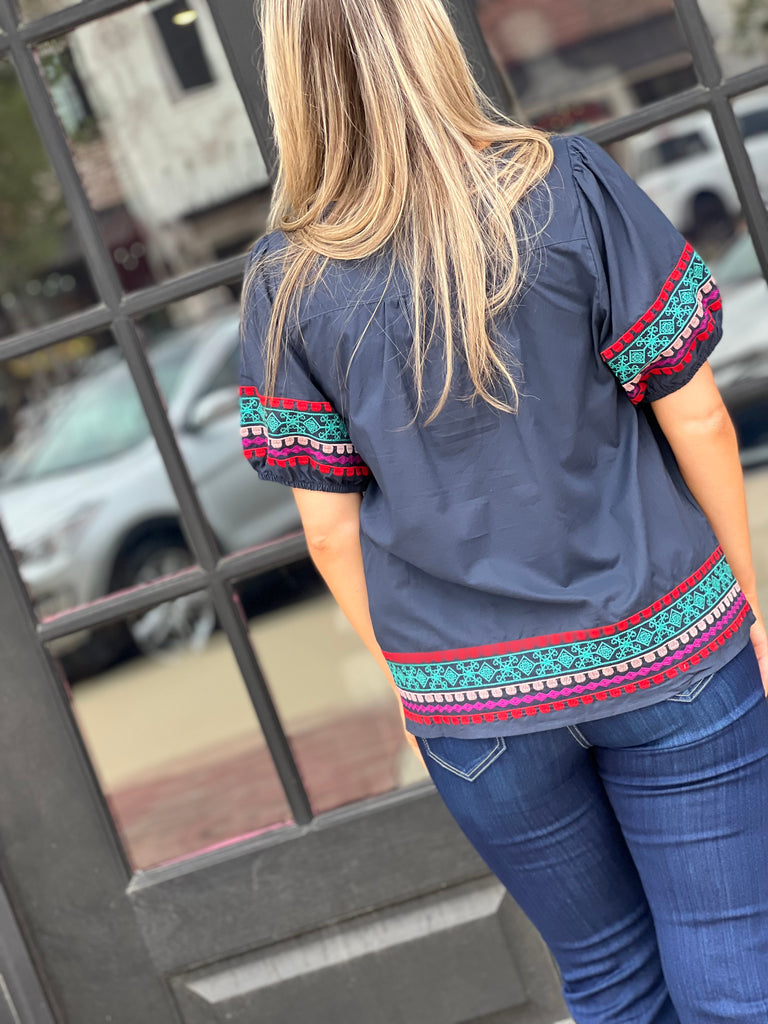 Embroidered in Color Top