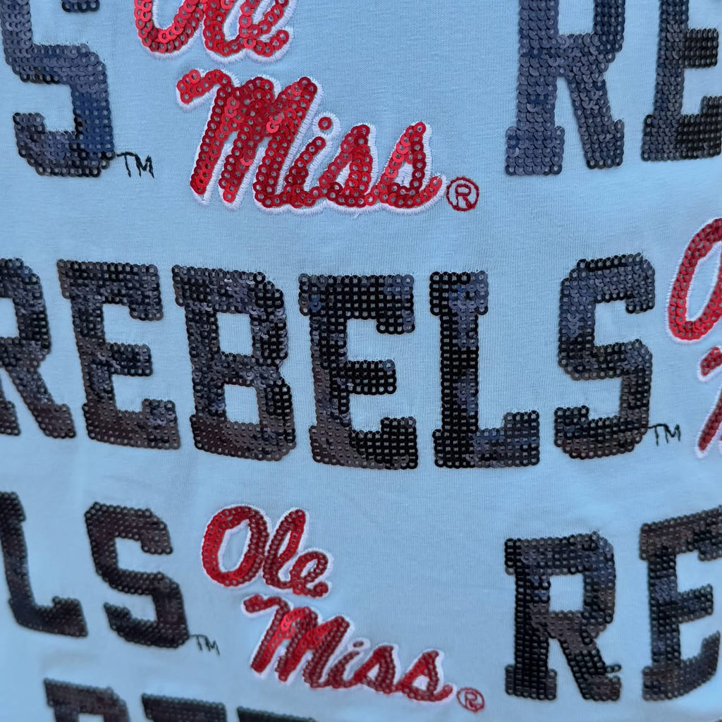 Sequin Repeat T-Shirt Dress- Ole Miss