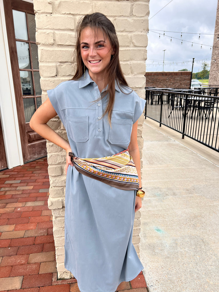 blue chambray dress Cato Fashions