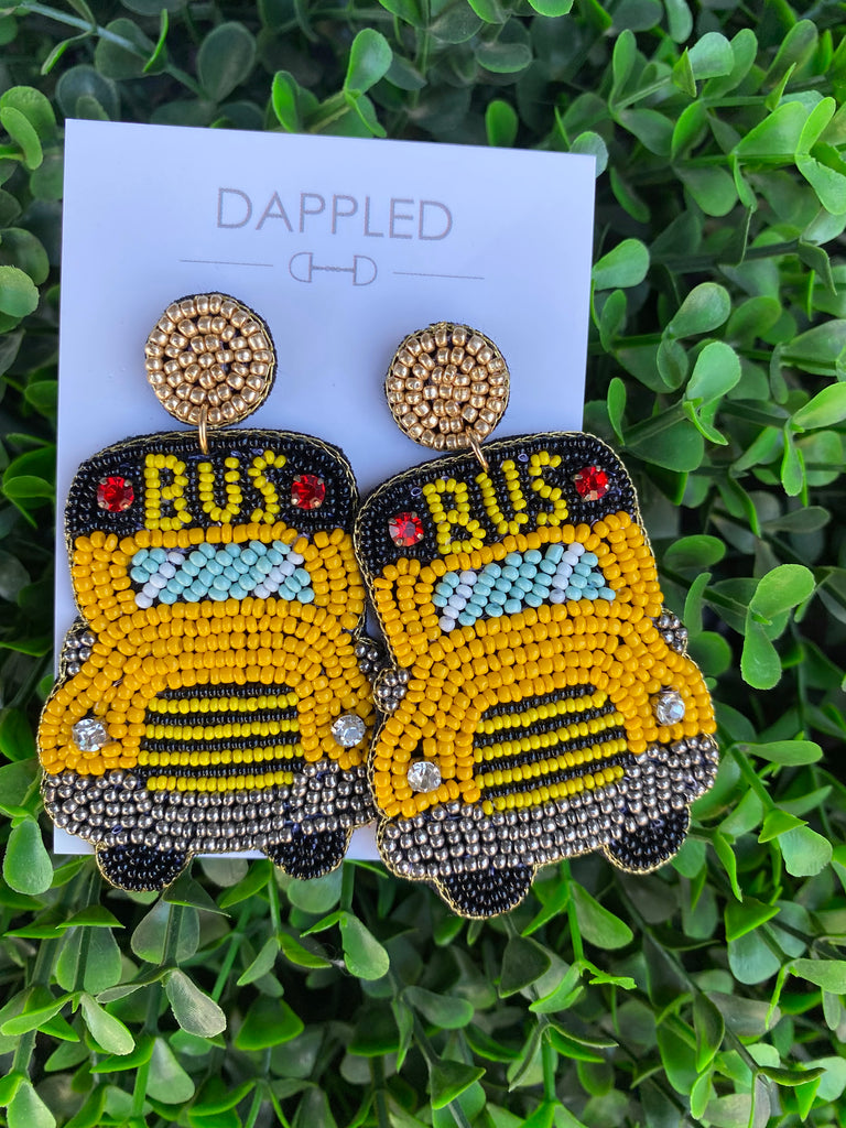 School Bus Beaded Earrings