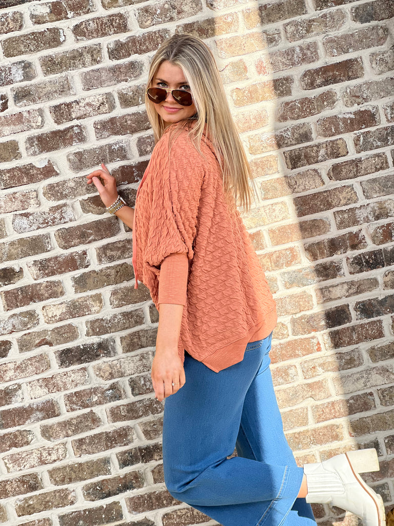 Textured in Coral Top