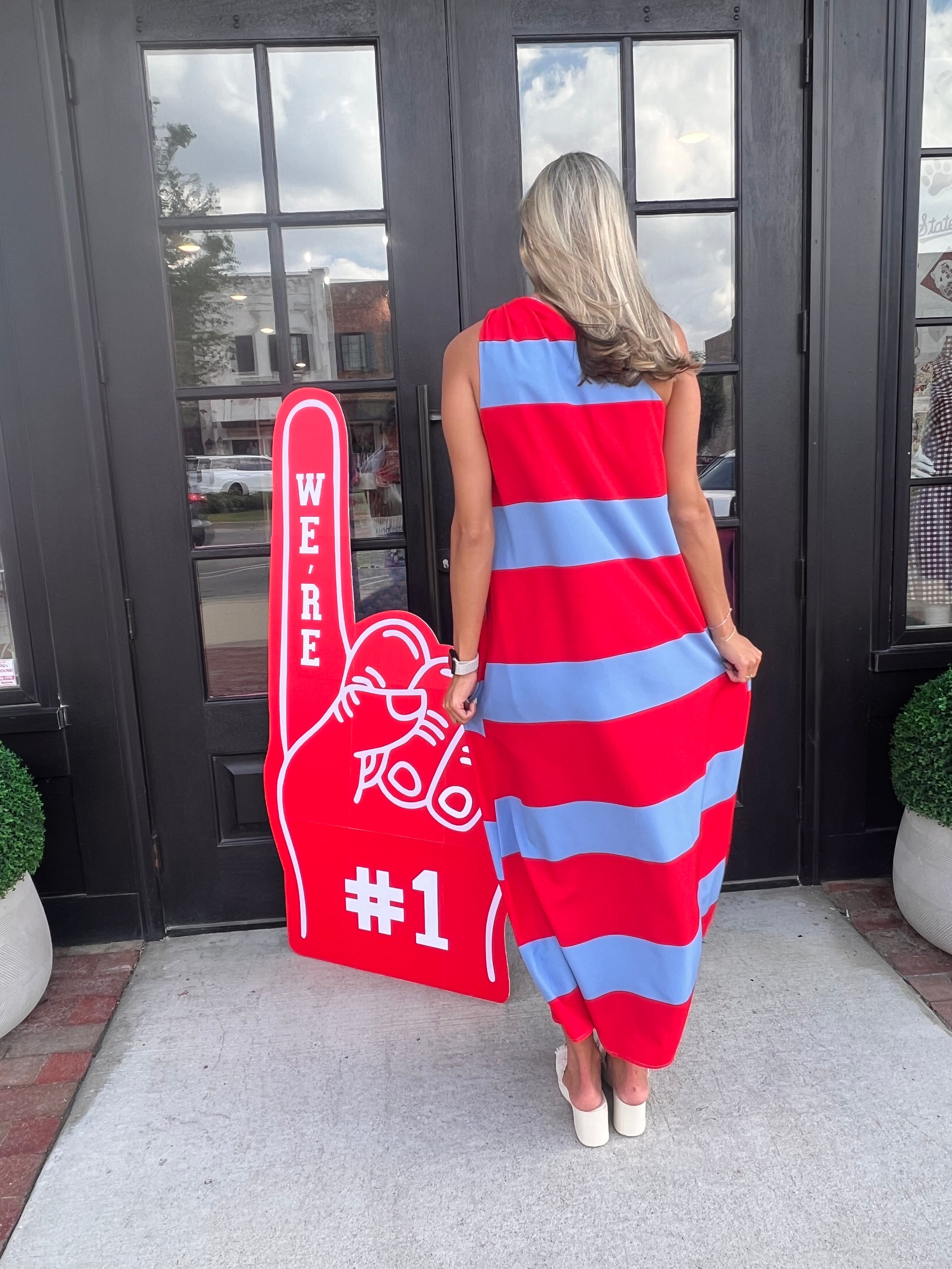 red and blue striped dress RUGBY TANK SWING and blue stripes give it a classic Americana feel Blue Striped Red Ric Rac