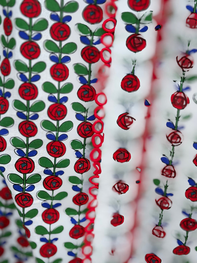 Florals of Red Blouse
