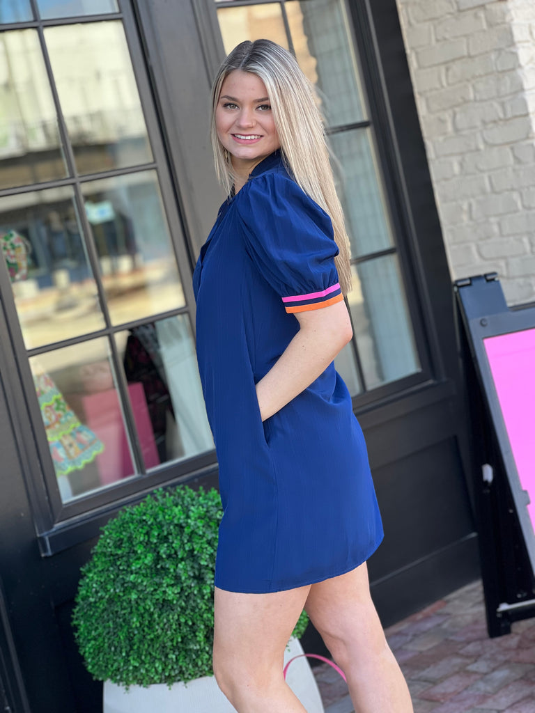 Out and About Dress- Navy