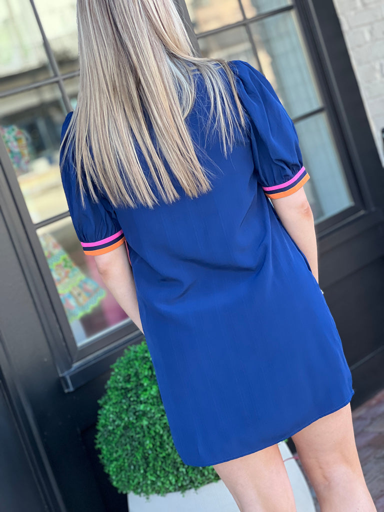 Out and About Dress- Navy