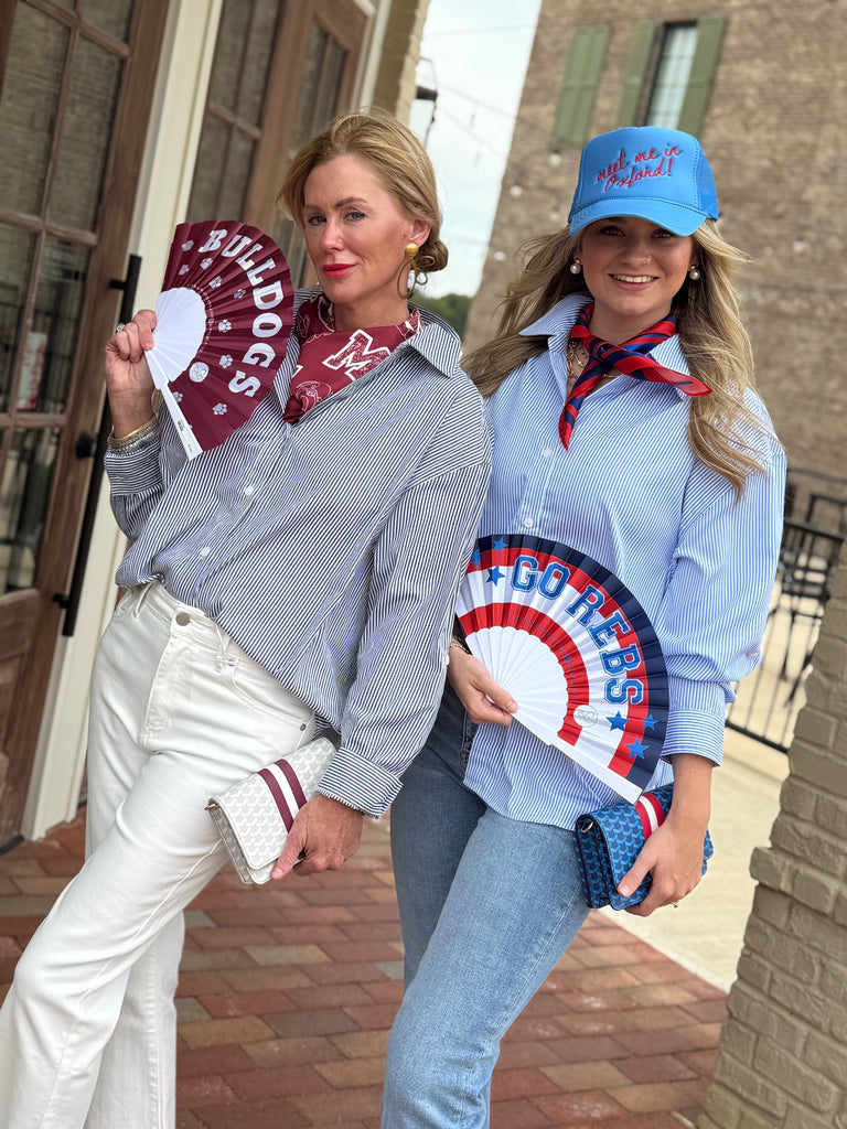 Oversized Striped Button Down Top