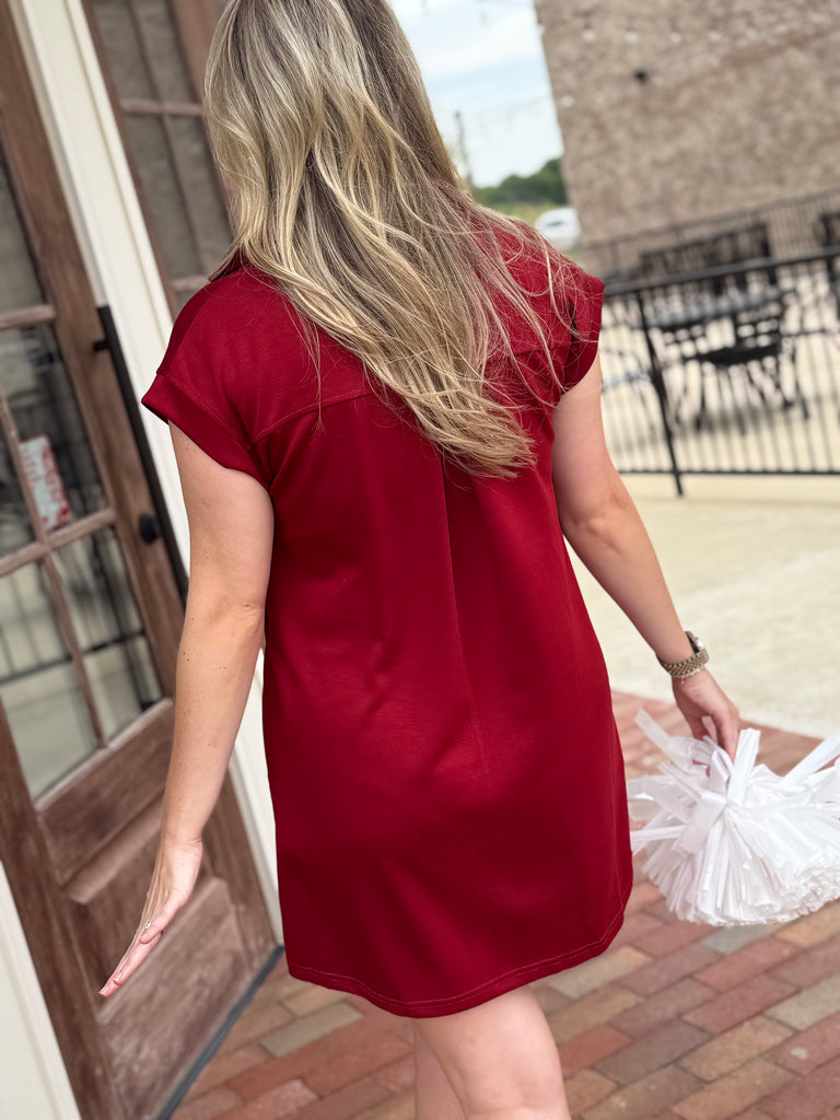 Picture Perfect Mini Dress- Maroon
