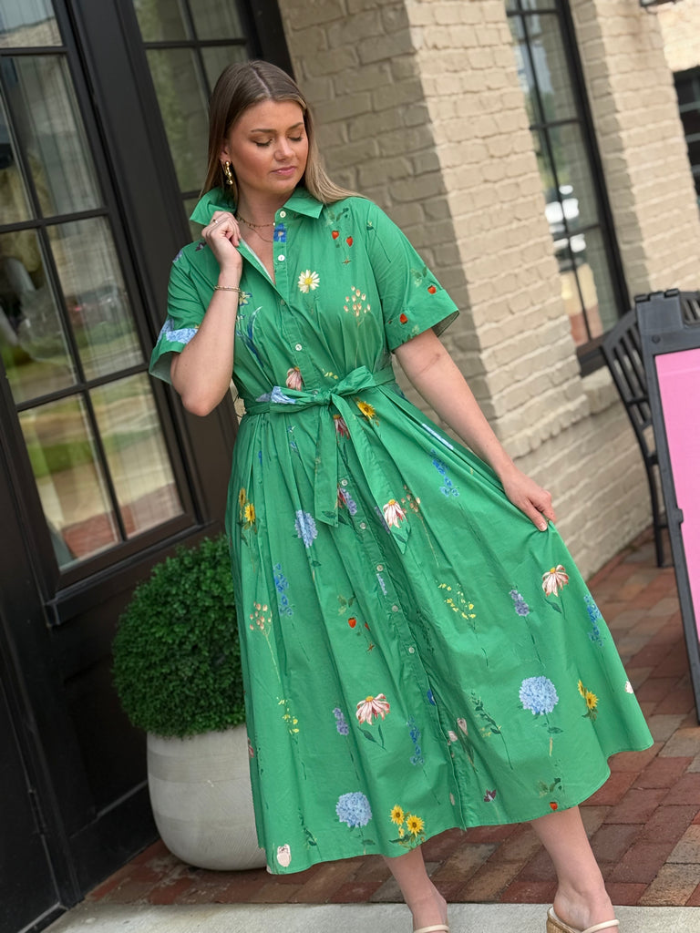 garden party dress midi Garden Party Ready Floral Midi in Sky Blue