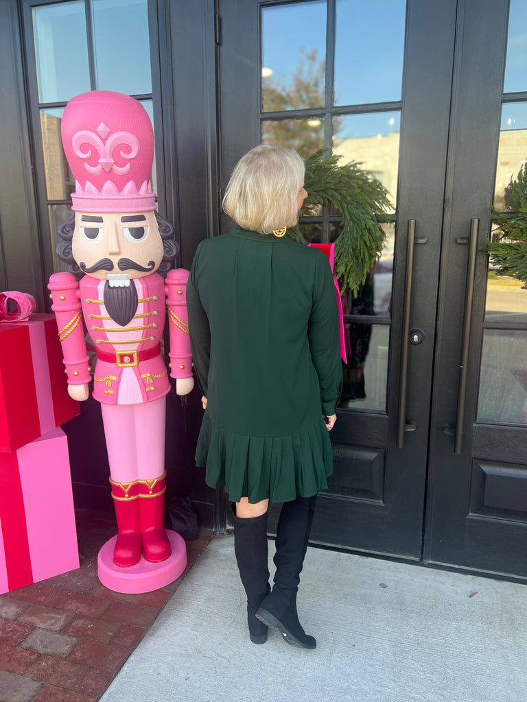 Pleated in Green Dress