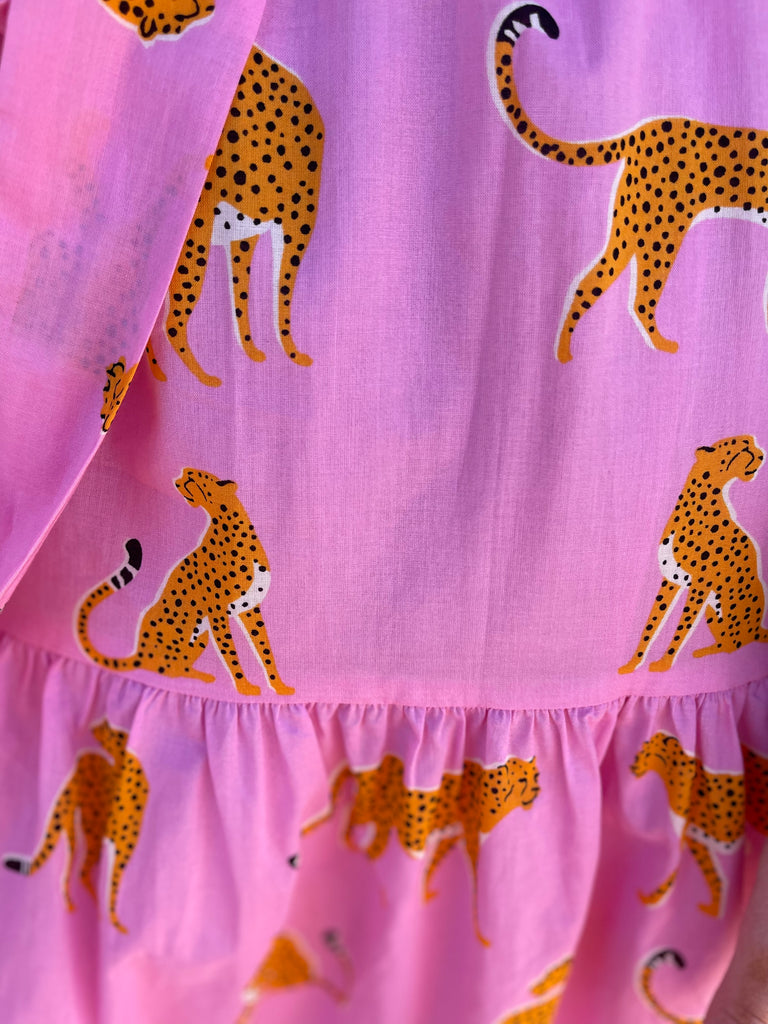 J.Marie Pink Cheetah Midi Dress