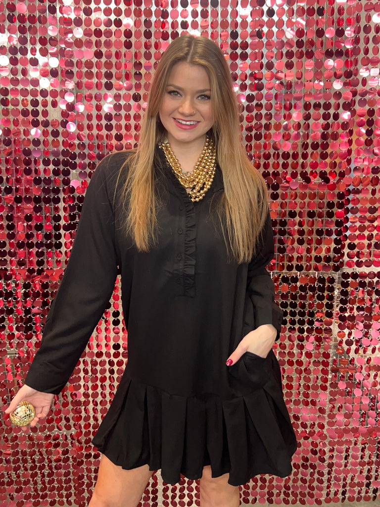 Pleated in Black Dress