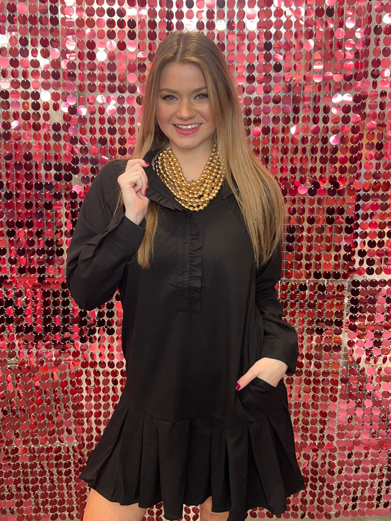 Pleated in Black Dress