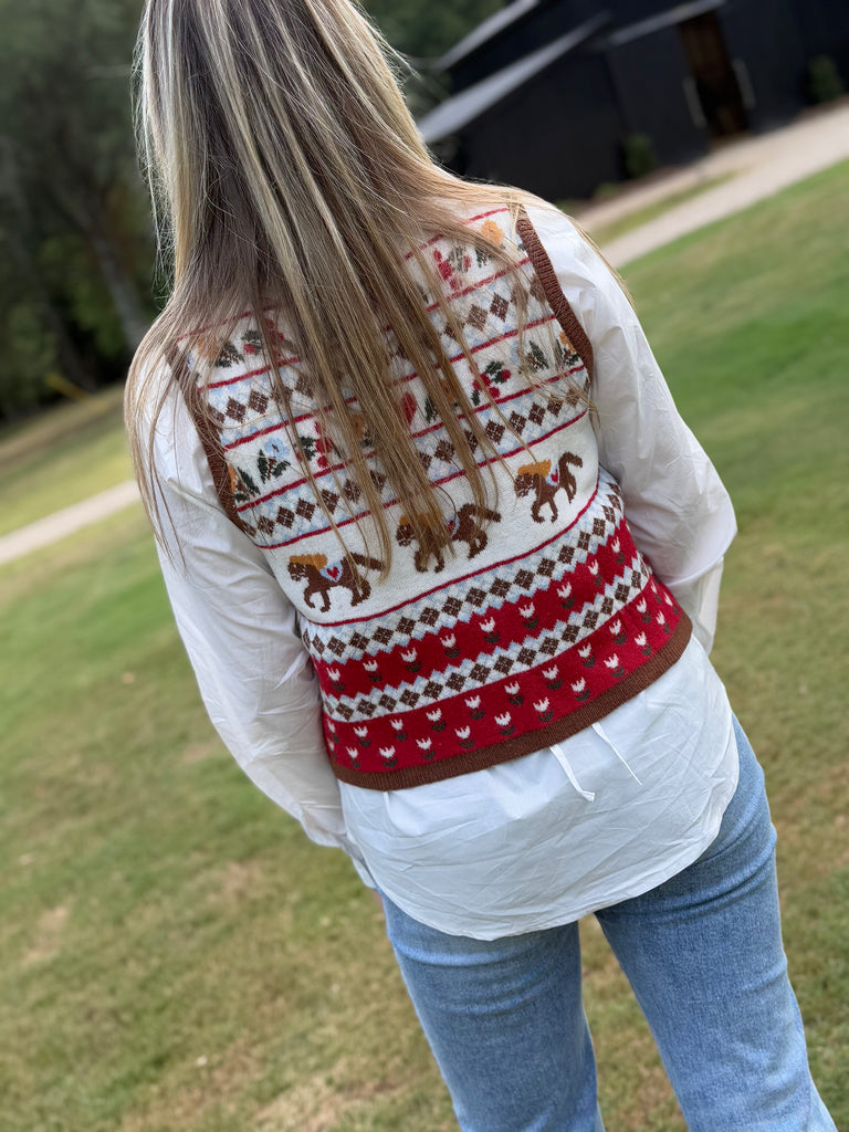 Front tie Western Horse Cardigan