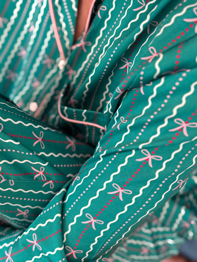 Christmas with a Bow Pajama Set