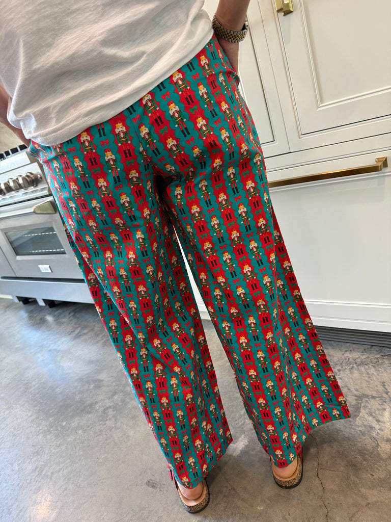 Nutcracker Pajama Pants- Teal/Red
