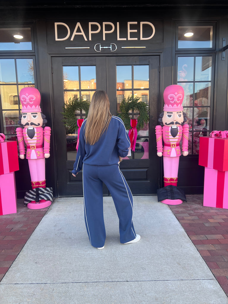 Without Question Collared Top- Navy