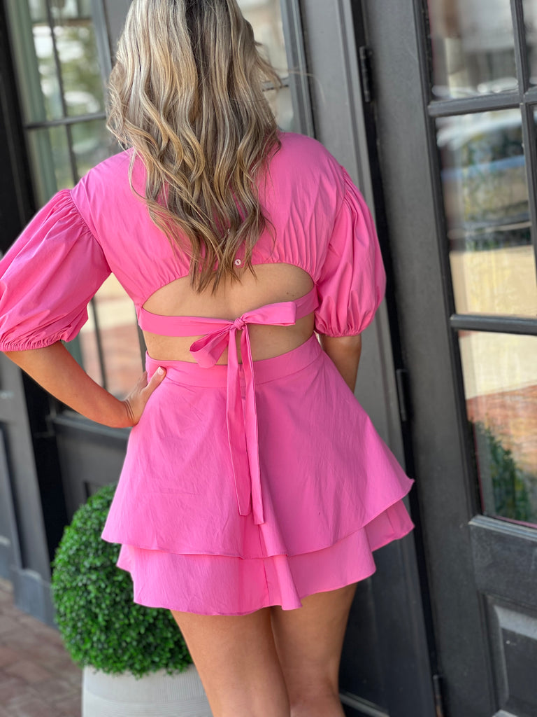 Cut it Out Dress- Pink
