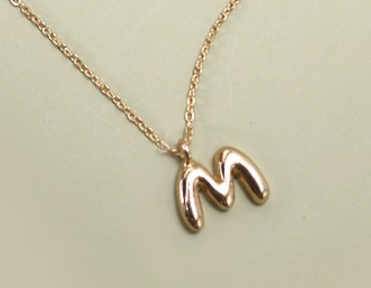 DOORBUSTER Bubble Balloon Initial Necklace