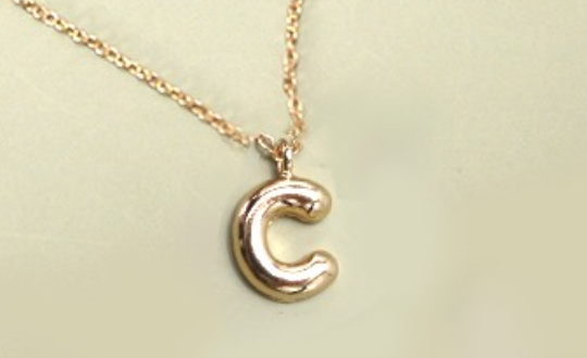 DOORBUSTER Bubble Balloon Initial Necklace