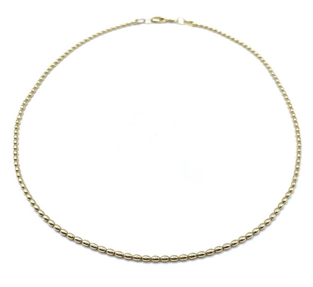 Erin Gray - Gold Filled 15" Oval Pattern Necklace