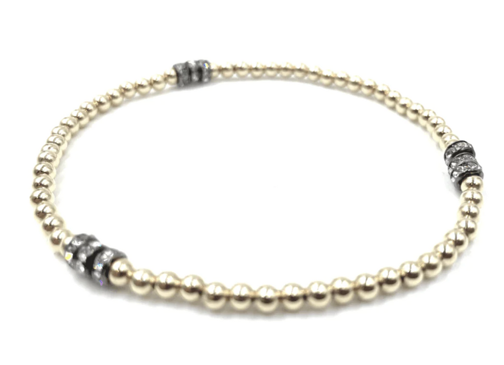 Erin Gray - Karma 14k Gold Filled Triple Glitter Bead Bracelet