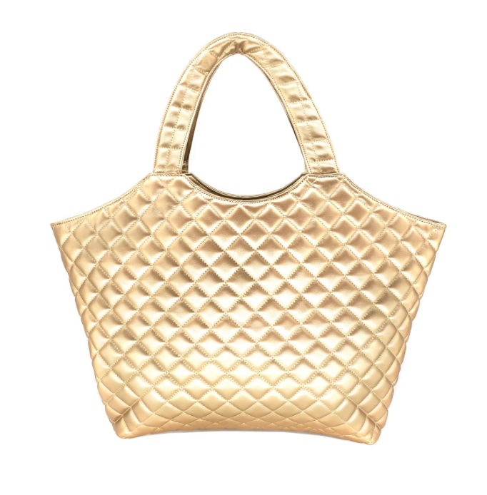 Quilted Vegan Leather Tote