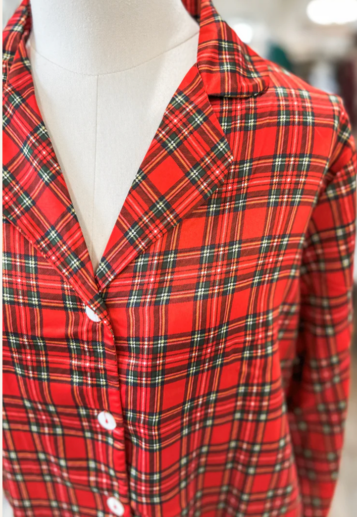 Cozy Plaid Pajama Short Set