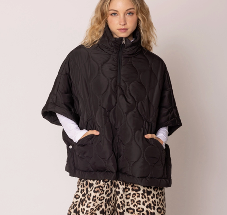 Quilted Poncho Jacket