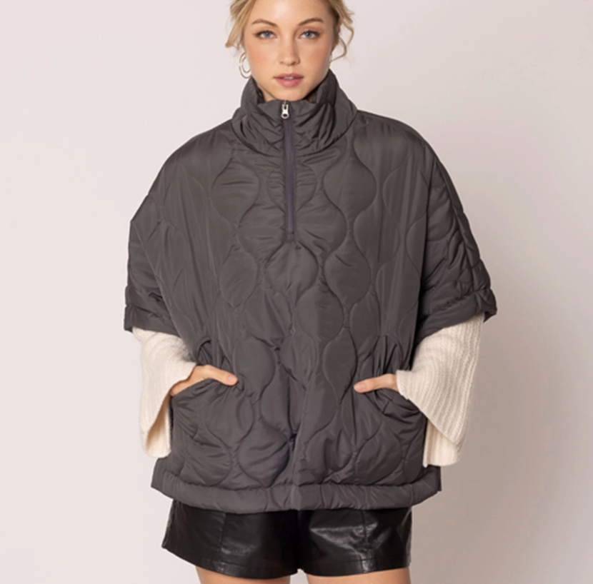 Quilted Poncho Jacket