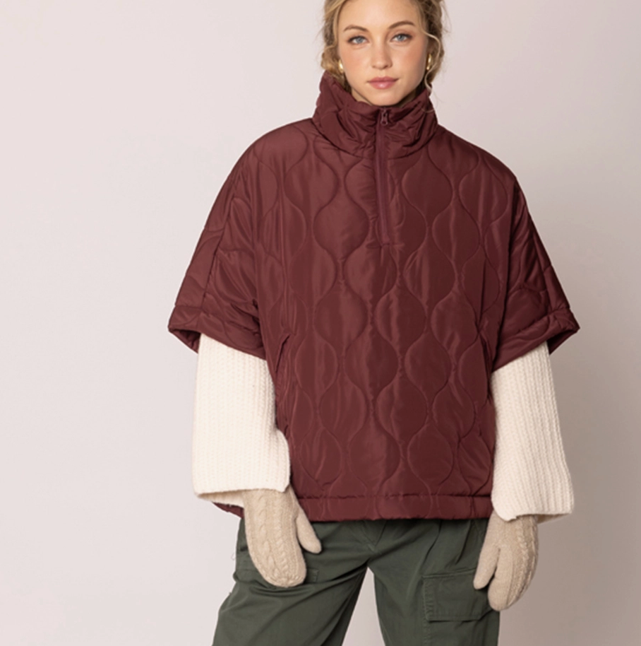 Quilted Poncho Jacket