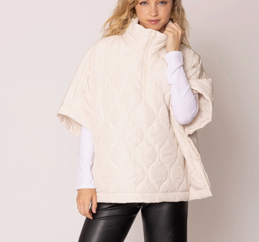 Quilted Poncho Jacket