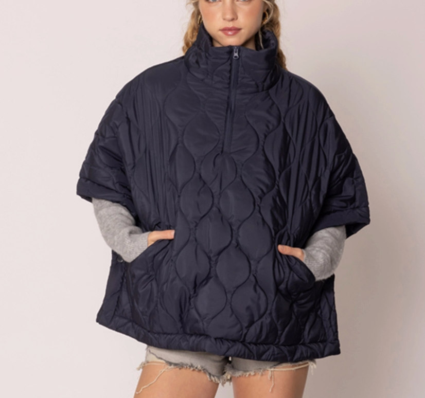 Quilted Poncho Jacket