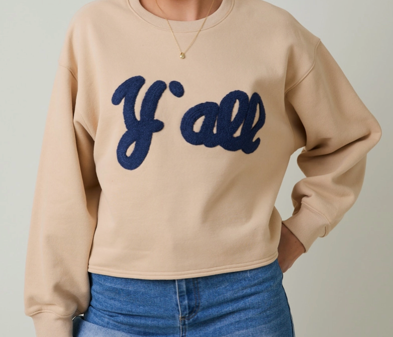 Crew Neck "Y'all" Sweater