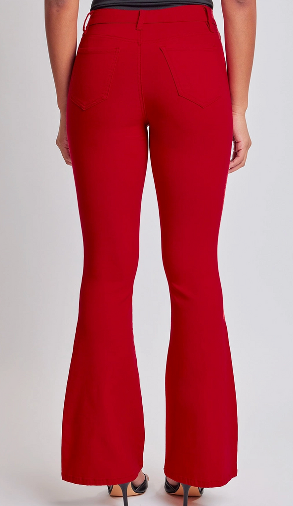 Hyper-Stretch Flare Pant- Red