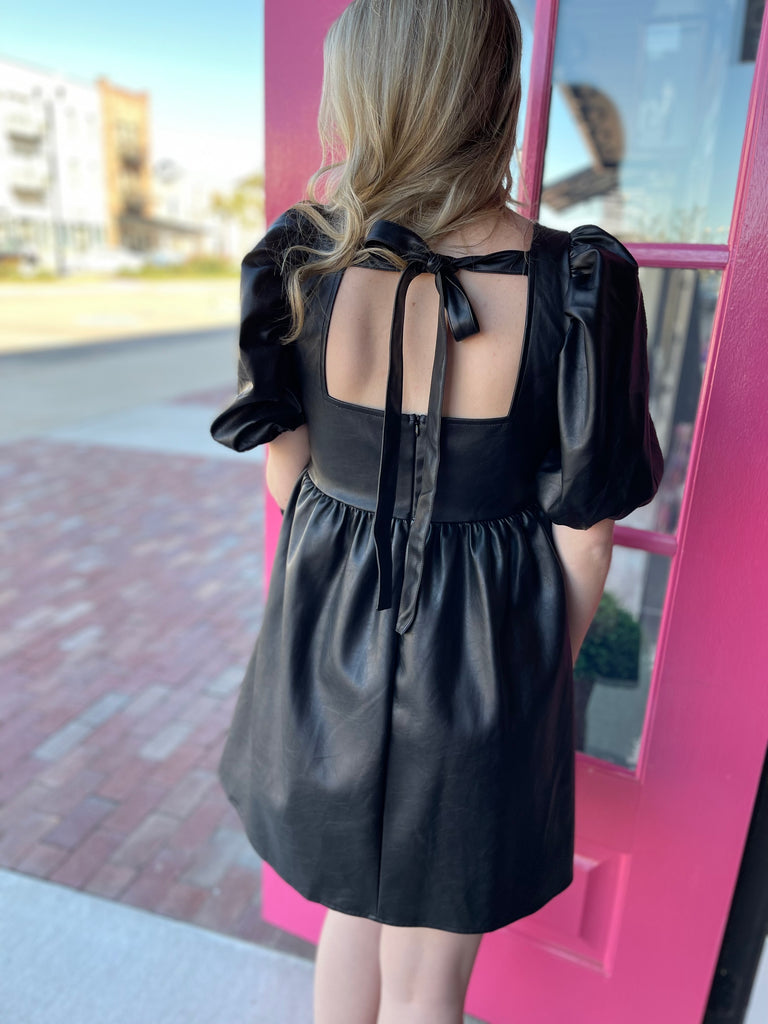 In the Area Vegan Leather Dress