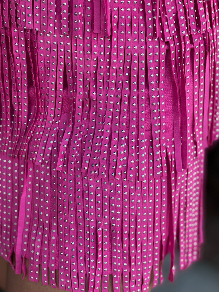Diva Studded Dress-Pink